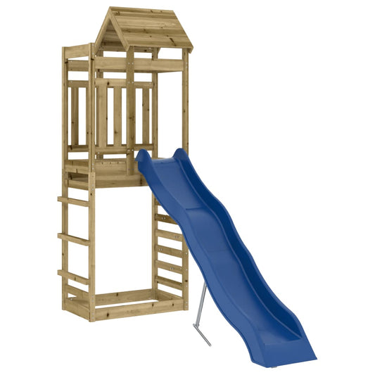 Set da Gioco in Legno per Bambini con Scivolo e Parete da Arrampicata