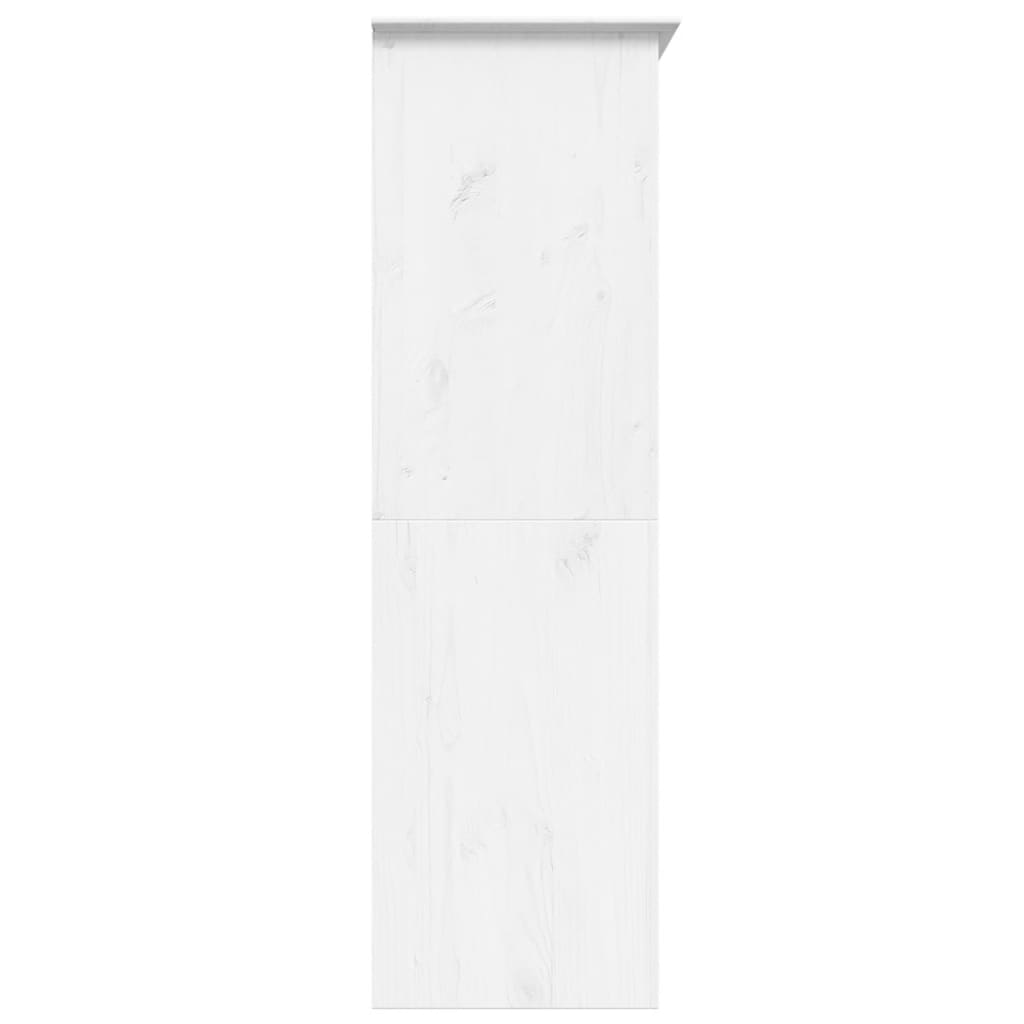 Armadio Classico 146x53,5x173 cm in Legno Massello di Pino – Bianco, 3 Ante | BODO