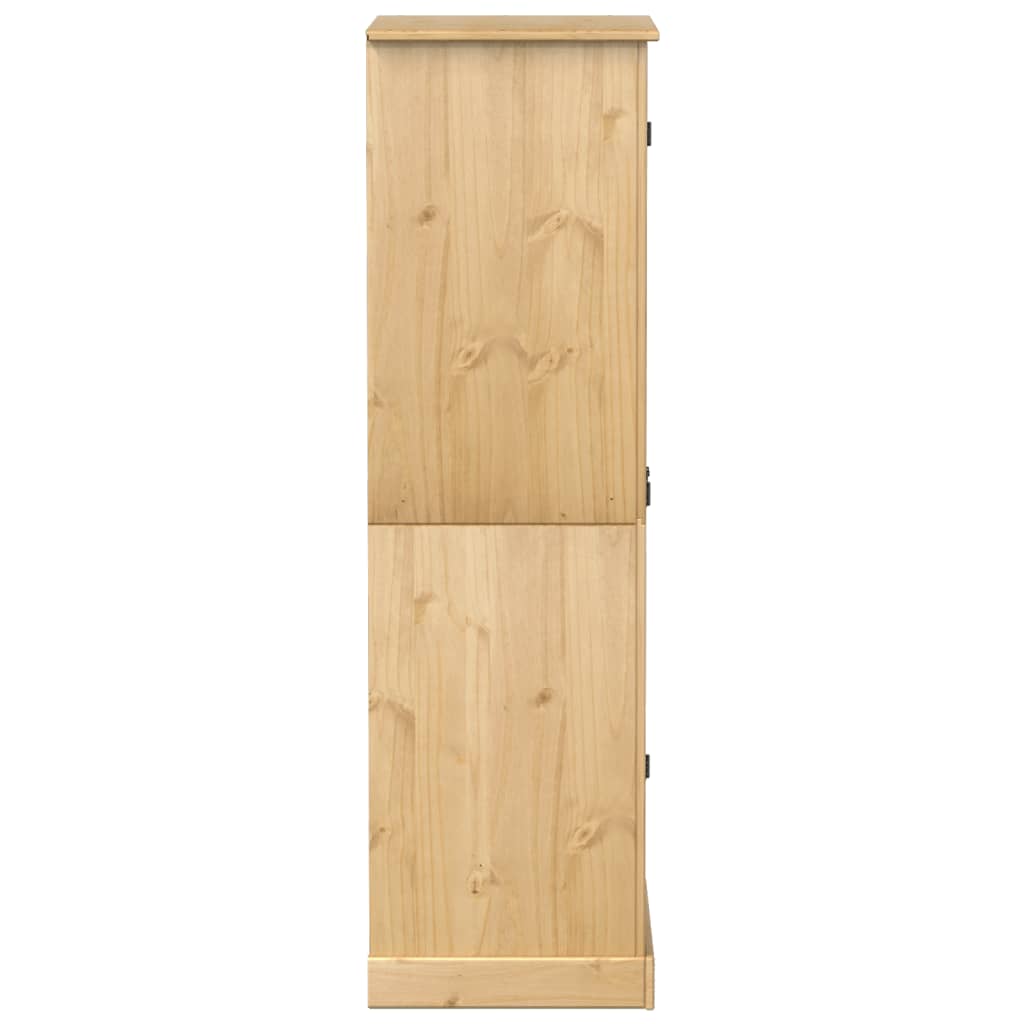 Armadio Legno Massello di Pino Cerato Ambra Robusto con Maniglie in Metallo