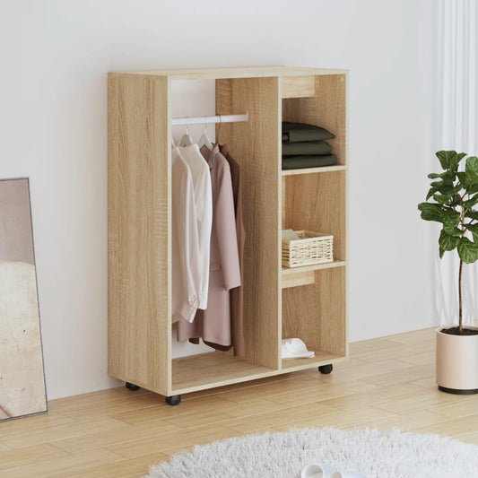 Armadio Rovere Sonoma con Ripiani e Ruote
