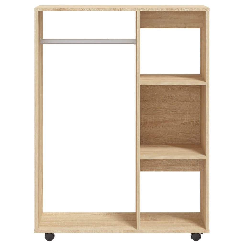 Armadio Rovere Sonoma con Ripiani e Ruote