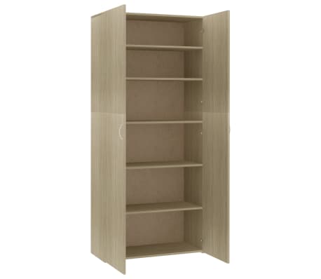 Scarpiera Rovere Sonoma con 2 Ante e 6 Ripiani